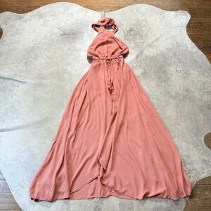 LuLus Maxi Dress Womens Size Small‎ Pink Coveted Curated Collection With Shorts